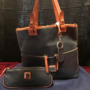Dooney and Bourke Navy Blue Handbag &Cosmetic Case